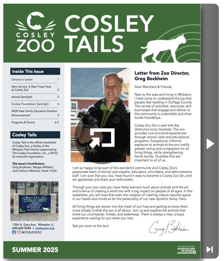 Cosley Tails Summer 2025 Newsletter Cover