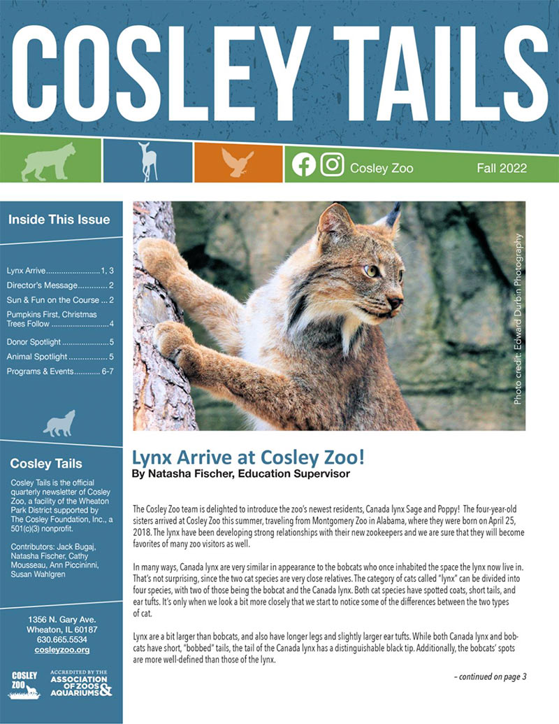 Fall 2022 Cosley Tails Newsletter Cover